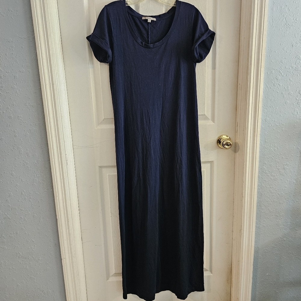 Gap Scoop Neck Maxi Tshirt Dress Navy Size Small Casual Lounge - Picture 1 of 9